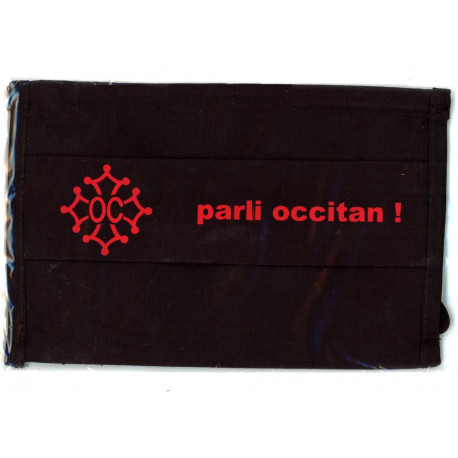 Masque coton noir "Parli occitan"